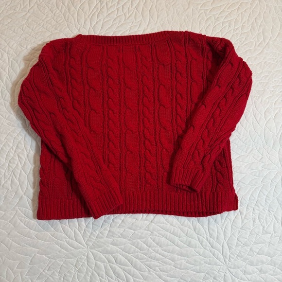 Abercrombie Red Cable Knit Sweater size medium - Picture 6 of 10